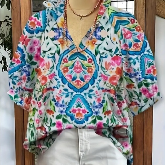 Tops - Floral Multicolor Women's Top